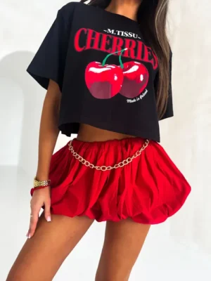 T-shirt Czarny Cherry