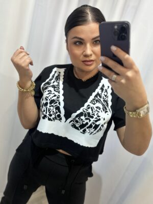 T-SHIRT BRA CZARNY