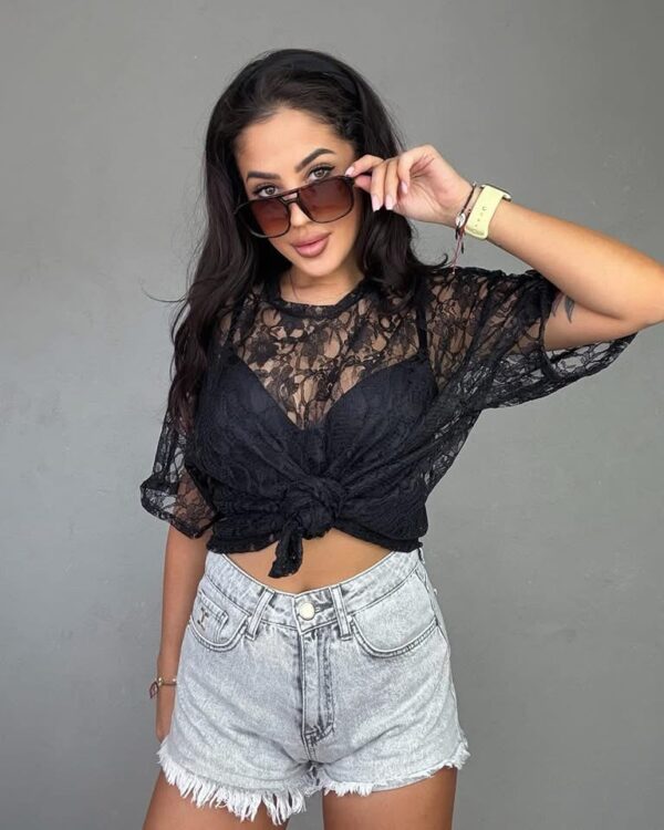 Bluzka koronka Black