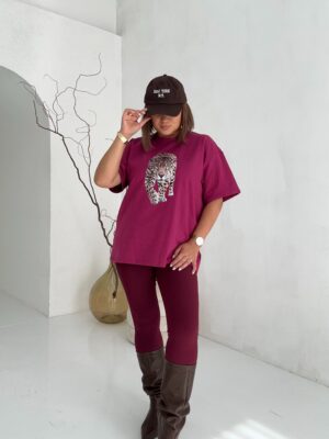 T-shirt Lampart Bordo