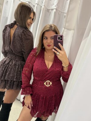 Kombinezon Zora koronka Bordo