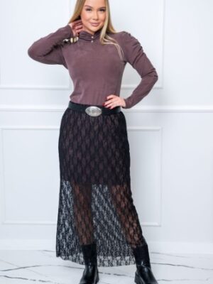 Spódnica koronka - Czekolada