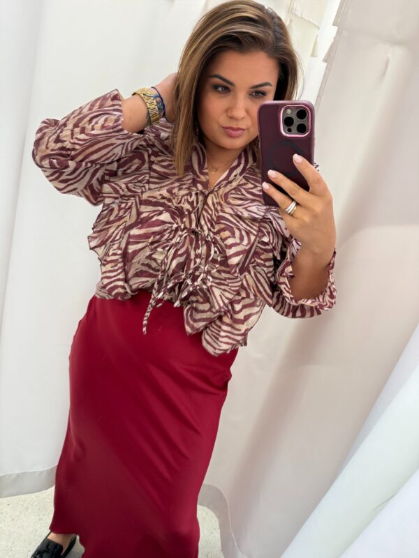 Spódnica satynowa Wino