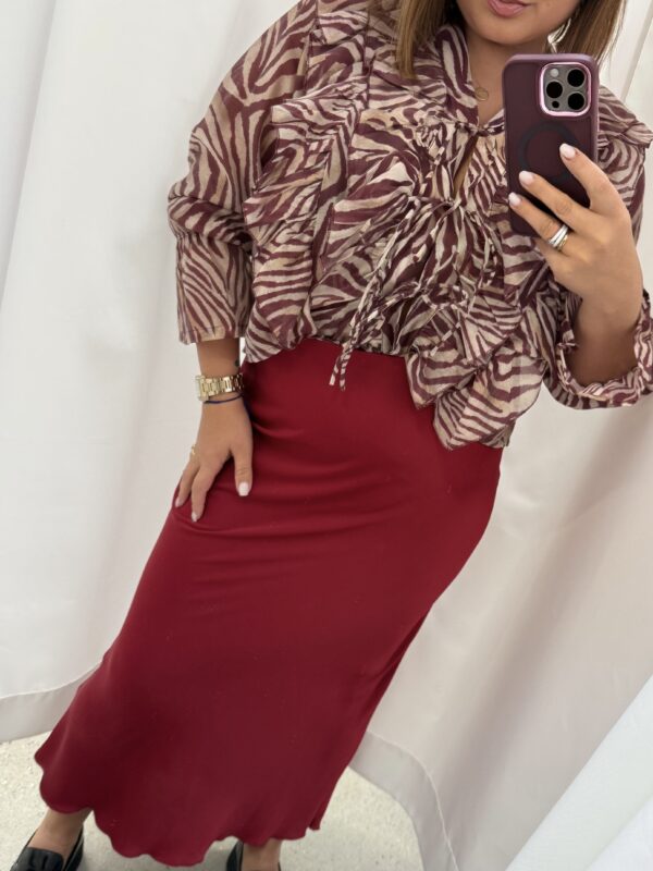 Spódnica satynowa Wino