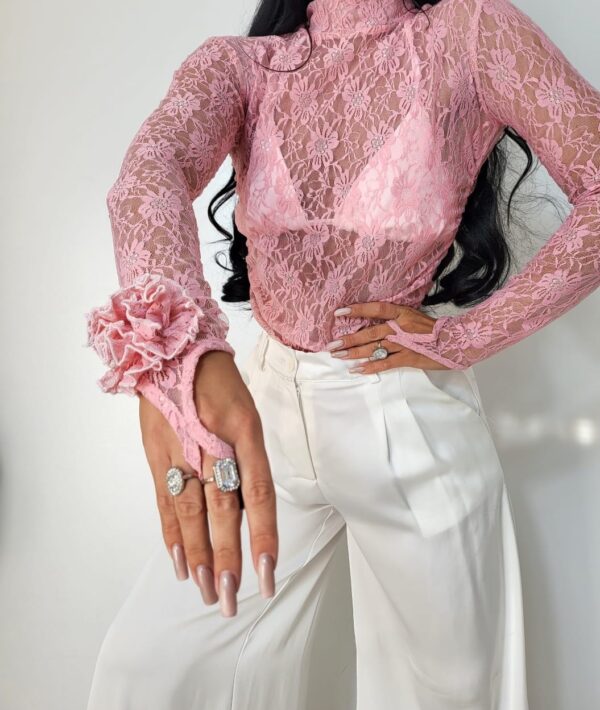 Bluzka koronka Pudrowy Róż