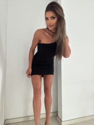 Sukienka Marszczona Black