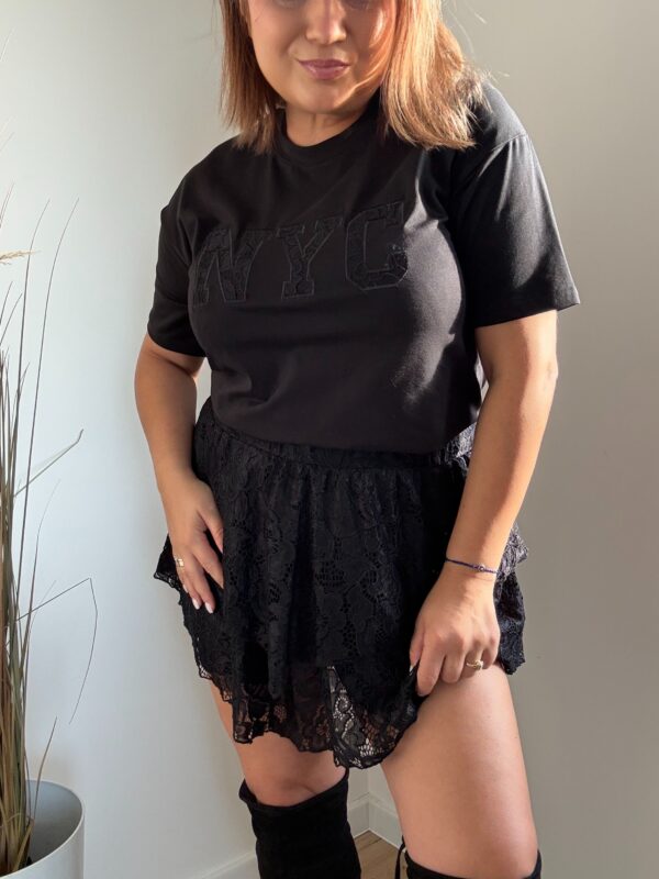 Spódnico-spodenki koronkowe czarne
