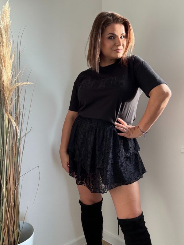 Spódnico-spodenki koronkowe czarne