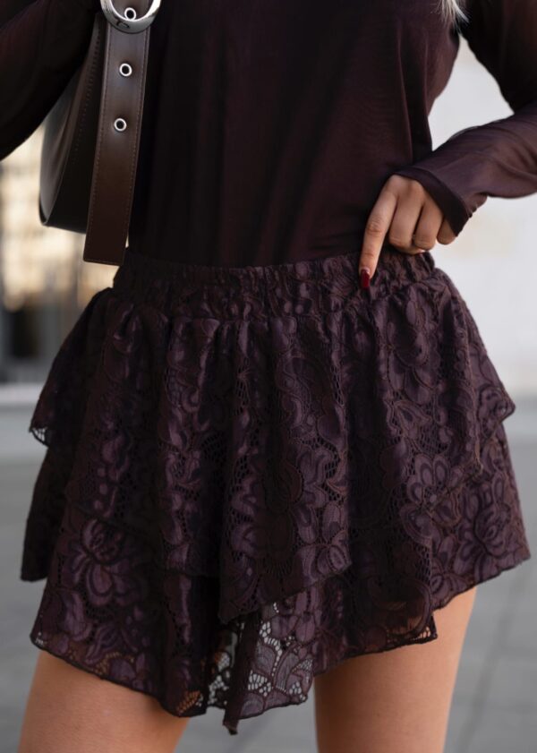 Spódnico-spodenki koronkowe Czekolada