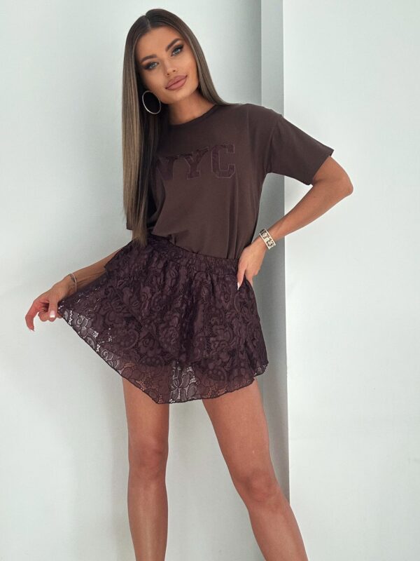 Spódnico-spodenki koronkowe Czekolada