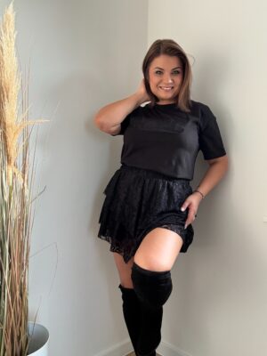 Spódnico-spodenki koronkowe czarne